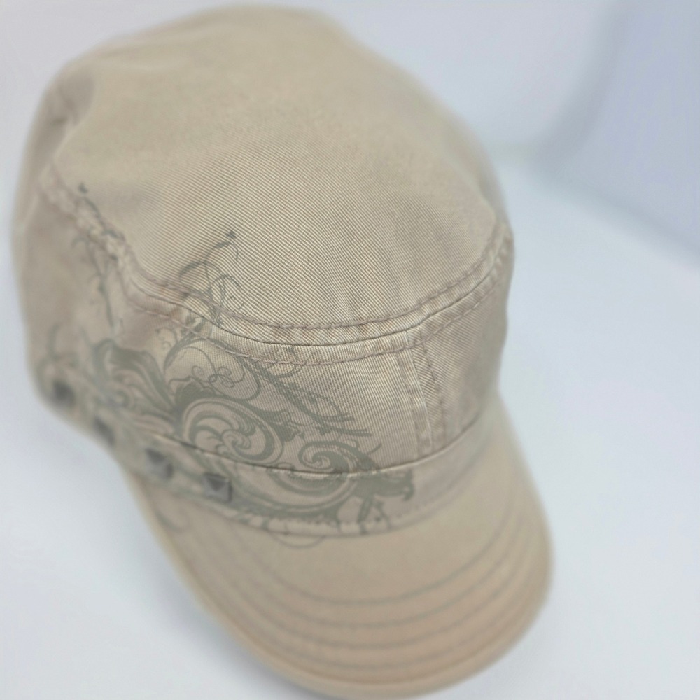 HYP Cadet Hat 58cm Military Cap Scroll Print Cotton Twill Khaki New